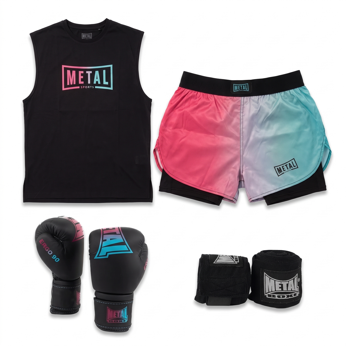 Kit Style Miami Vibe Gants, Bandes & Tank Top Assortis Homme