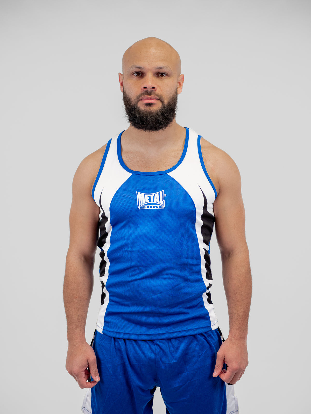 SHORT + DÉBARDEUR BOXE COMPÉTITION ADULTE BLEU