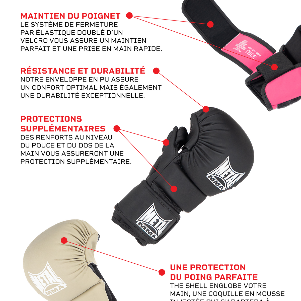 GANTS MMA SPARRING "THE SHELL" NOIR